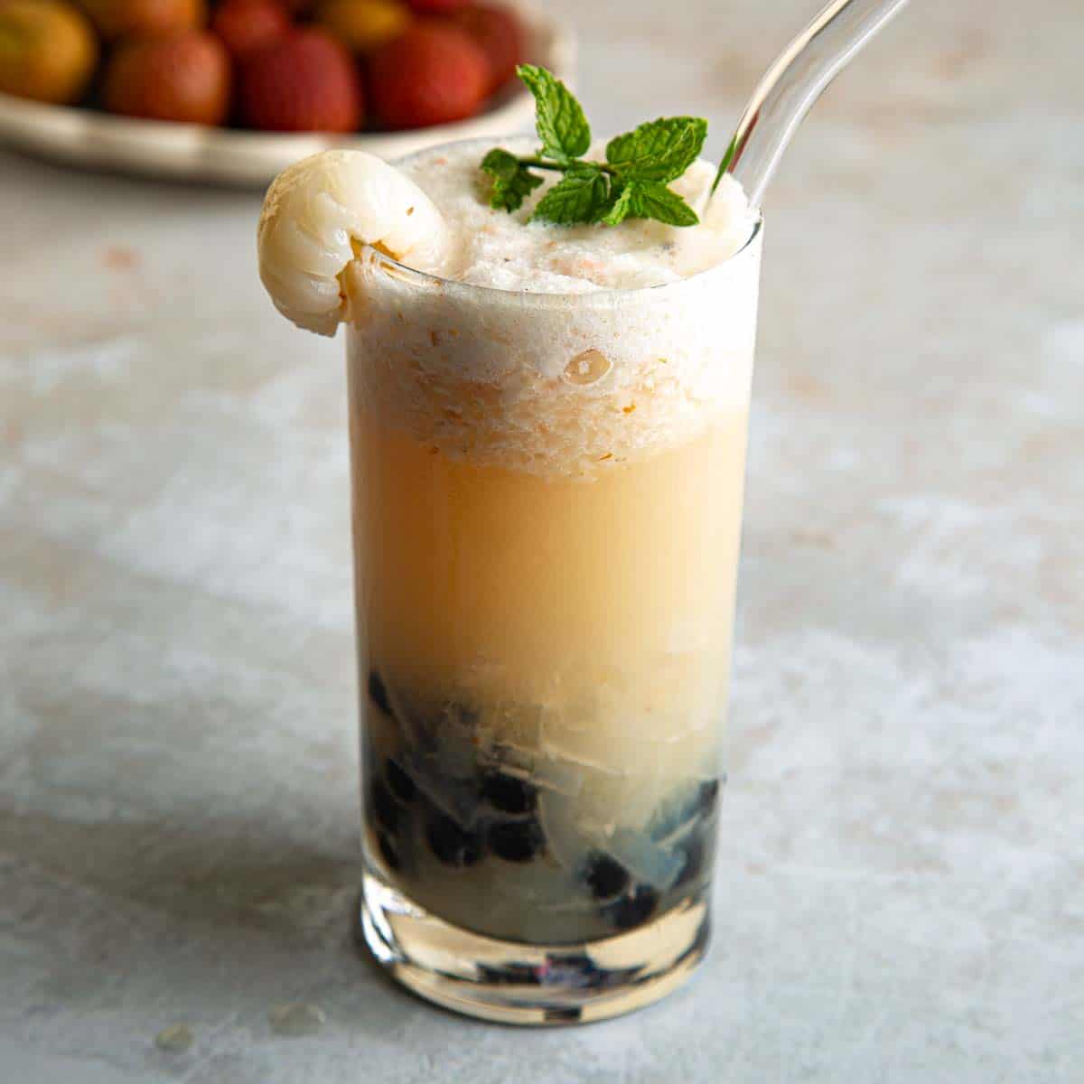 Simple, Homemade Lychee Bubble Tea Recipe